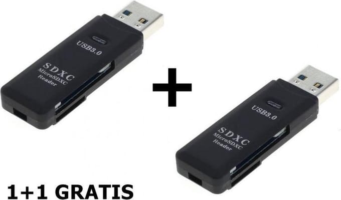 USB 3.0 kaartlezer stick voor SD en microSD-kaarten