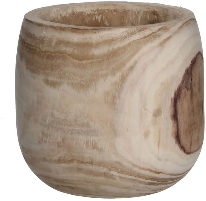 Mica Decorations Bloempot - hout - voor binnen en buiten - D24 cm - Plantenbak