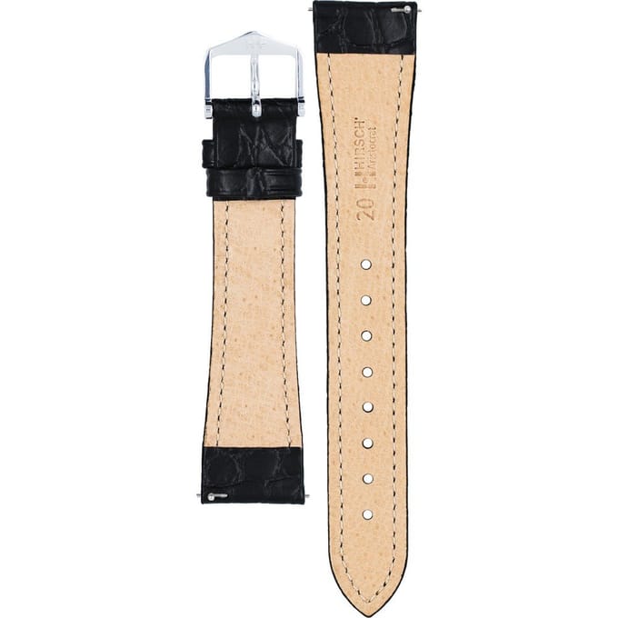 Hirsh Horlogeband -  Aristocrat Zwart - Leer - 20mm