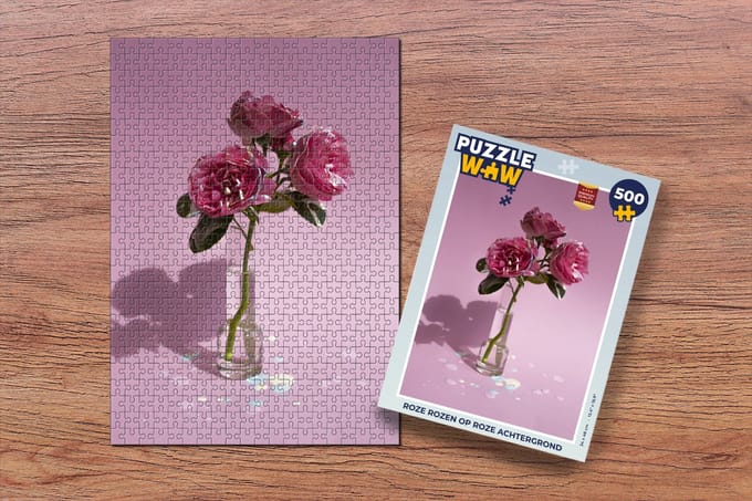 Puzzel Rozen - Roze - Vaas - Legpuzzel - Puzzel 500 stukjes