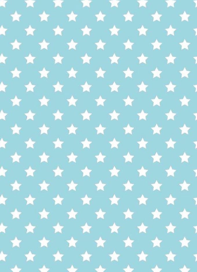 2 Kleine rollen - Cadeaupapier 30 cm - Stars Baby Blue