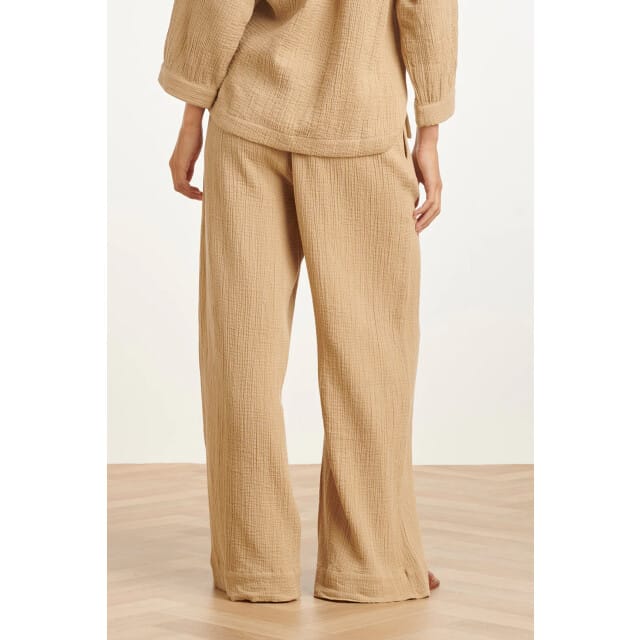 Smashed Lemon Wide leg mousseline broek met strikkoord |