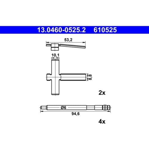 Accessoireset, schijfremblok ATE 13.0460-0525.2