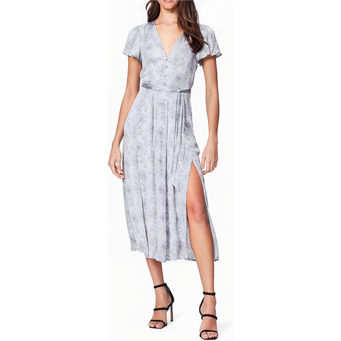 PAIGE Alayna Dress Silver Maat: XS | Midi Jurken Outlet | Dames | Grijs