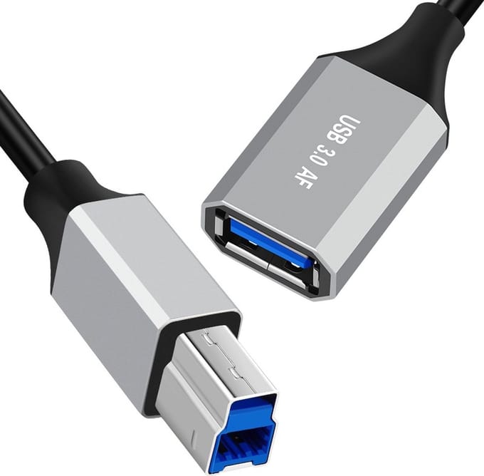 USB 3.0 Female naar USB-B - Printer kabel adapter - 50CM - zwart - Provium