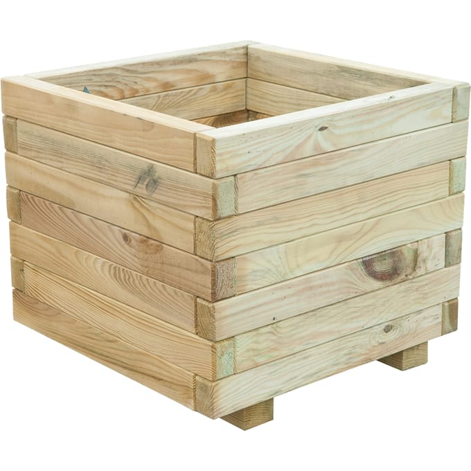 Intergard Bloembak plantenbak hout vierkant grenen 50x35x50cm