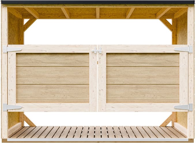 Timbela M982A - LP SmartSide Kliko ombouw - 3x240L - met deuren - container ombouw hout