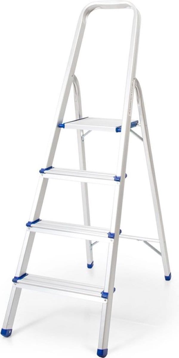 Trapladder 4 treden ALUMINIUM Europese keuring
