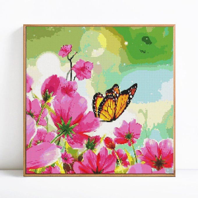 5D diamant schilderij bloem en vlinder volledige ronde borduurwerk verkoop diamant 30x30 green