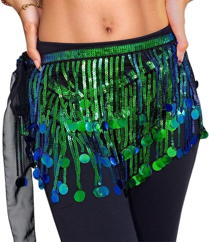 Dans Heupsjaal - Buikdans Accessoire - Optredens en Oefening - Meerdere Lagen - 100 g - Multicolor