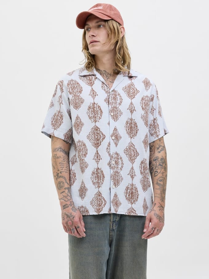 JACK&JONES - JORHYDRA NOTO SHIRT SS LN - Heren - Overhemden