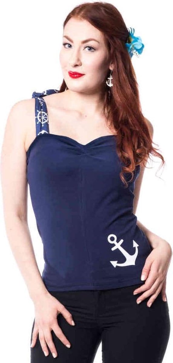 Rockabella - CHERYL Mouwloze top - S - Blauw