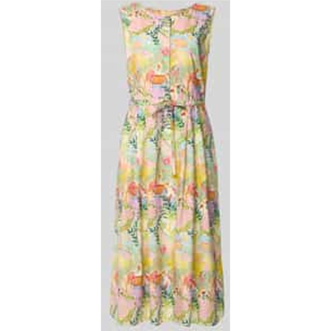 Midi-jurk in all-over look met Strikceintuur