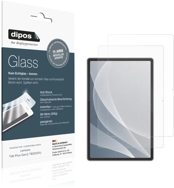 dipos – 2x Matte Pantserfolie geschikt voor Lenovo Tab Plus Gen2 TB355FU | 9H Screenprotector