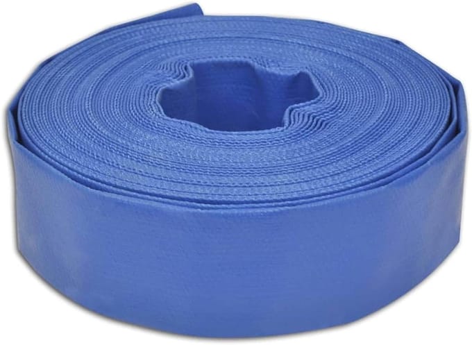 Platte slang - Flexibele waterslang - Water transporteren - Versterkt met polyester - 100 meter - Grijs