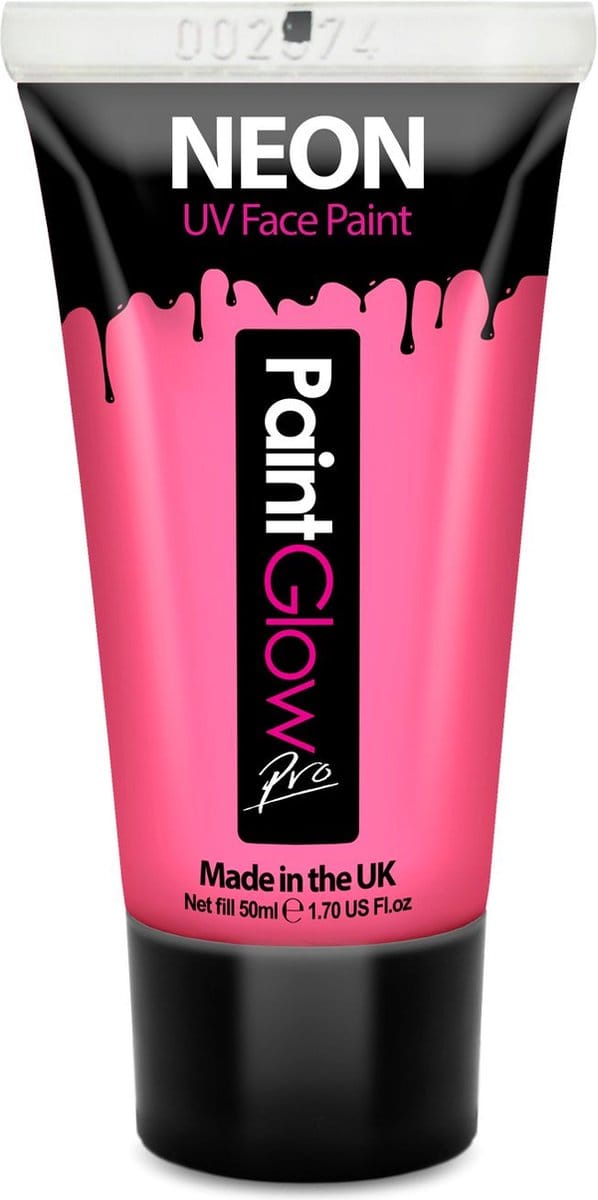 PaintGlow - UV Face & Body paint - Blacklight verf - Festival make up - 50 ml - Roze