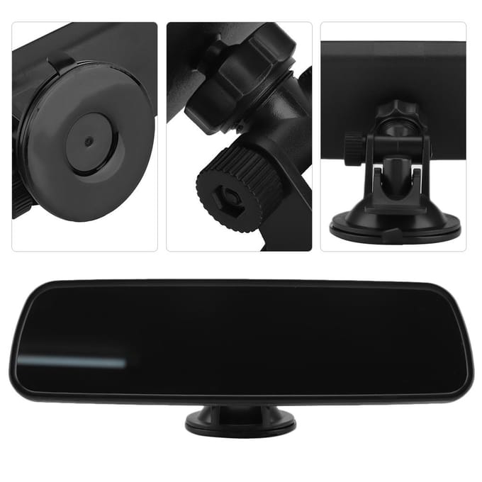 24,8*7cm Auto Voorruit Achteruitkijkspiegel met Zuignapbevestiging Interieur Accessoire black