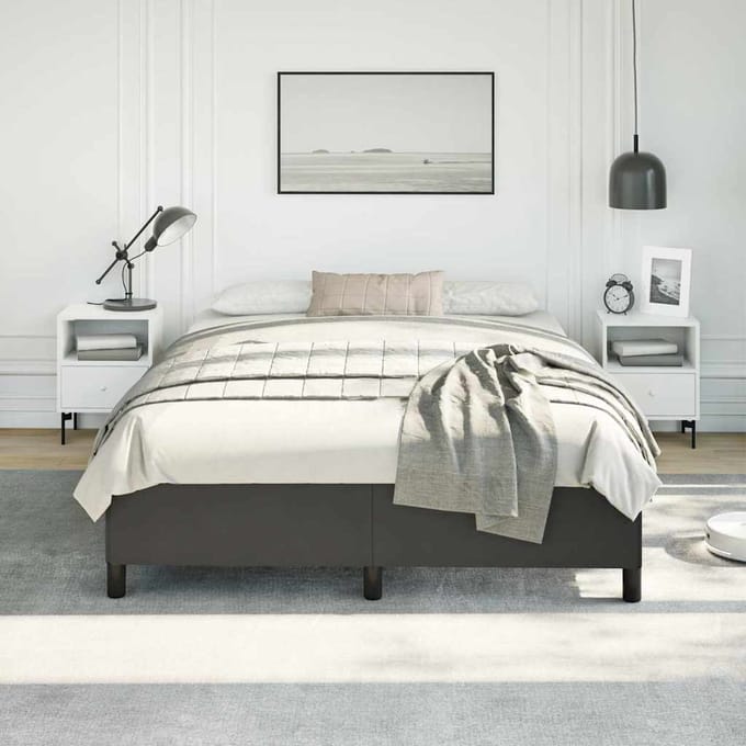 vidaXL - Bedframe - zonder - matras - zwart - 152x203 - cm - Queen - kunstleer