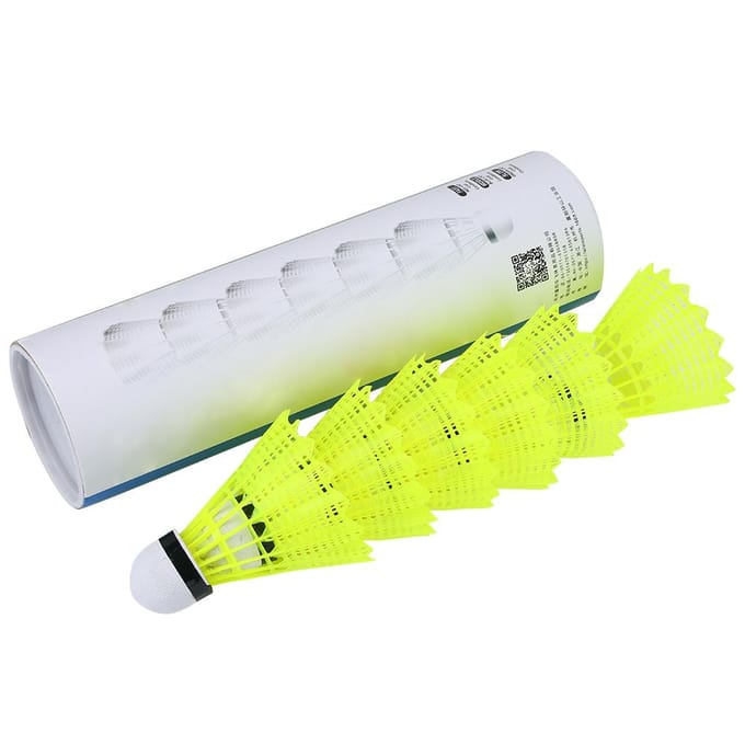 6 Stuks Set Professionele Nylon Badmintonbal Shuttlecock Buitensport Trainingsaccessoire wit