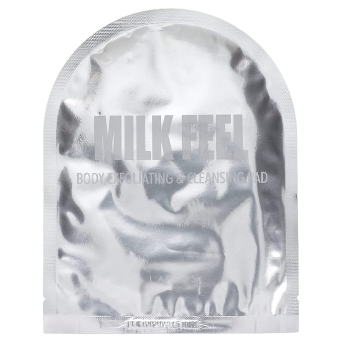 Lapcos, Milk Fill, tampon exfoliant et nettoyant pour le corps, 1 feuille, 40 ml (1,35 once liquide) gray