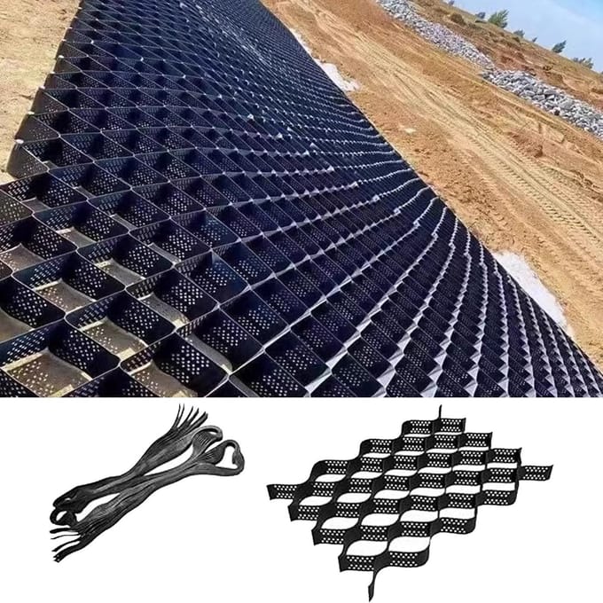 Kiesstabilisator Raster - Tuin Ondergrond - Ondergrond Verstevigen - Flexibel Snijdbaar - 2x2 Meter - Zwart