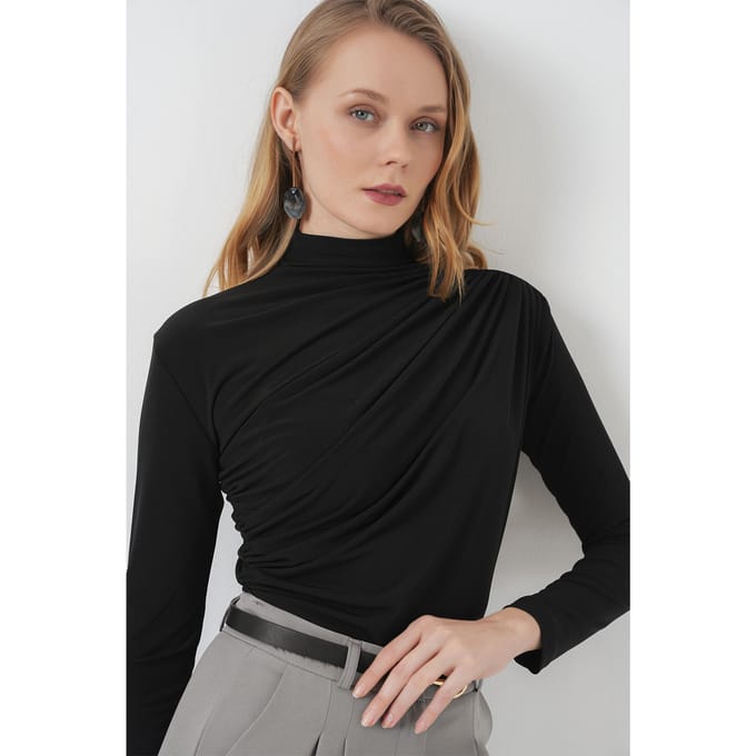 Getailleerde Colblouse met Drapeer Detail