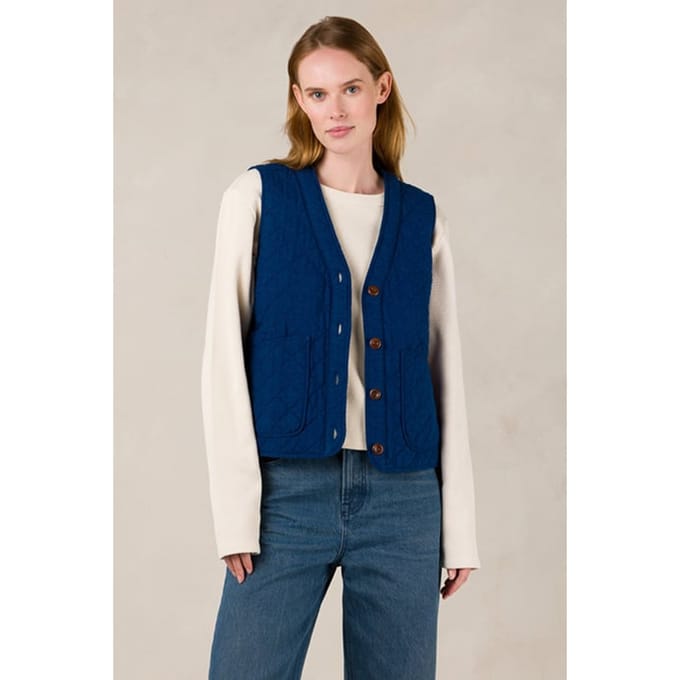 Kings Of Indigo Caria Solid Indigo Taglia: S | Gilet Outlet | Donna | Blu