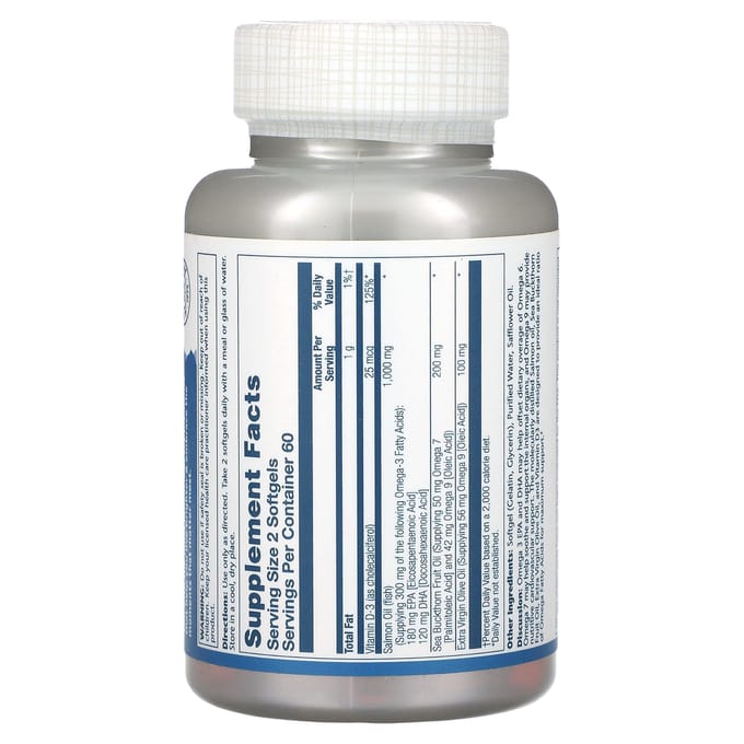 Super Omega 3-7-9 met Vitamine D-3 en Zalmolie, 120 Softgels