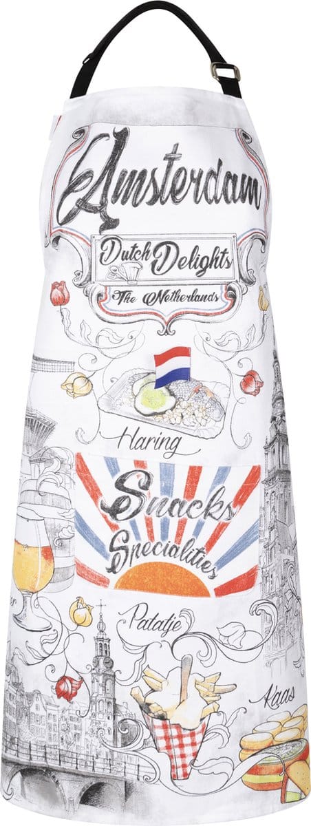 Memoriez Keukenschort Amsterdam Snack Specialiteiten 100% Katoen