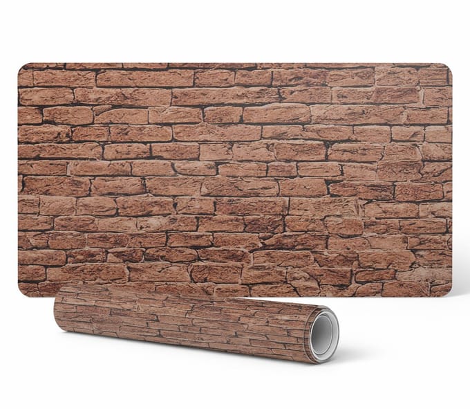 Beschermende decoratieve mat voor bureau, retro bakstenen muur, 100x50 cm