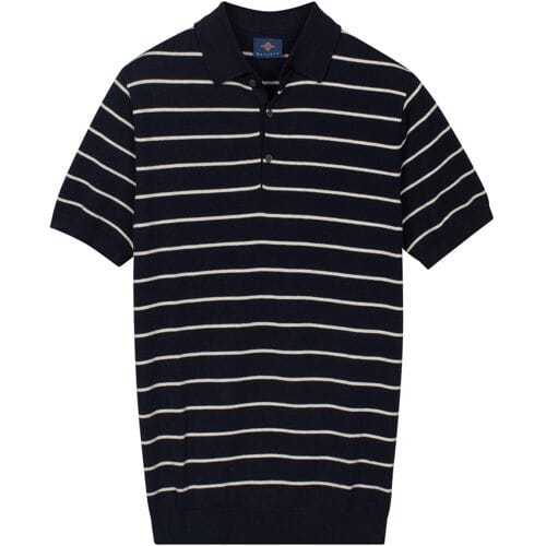 Baileys Polo Knitted Breton Stripe Pattern Navy / male
