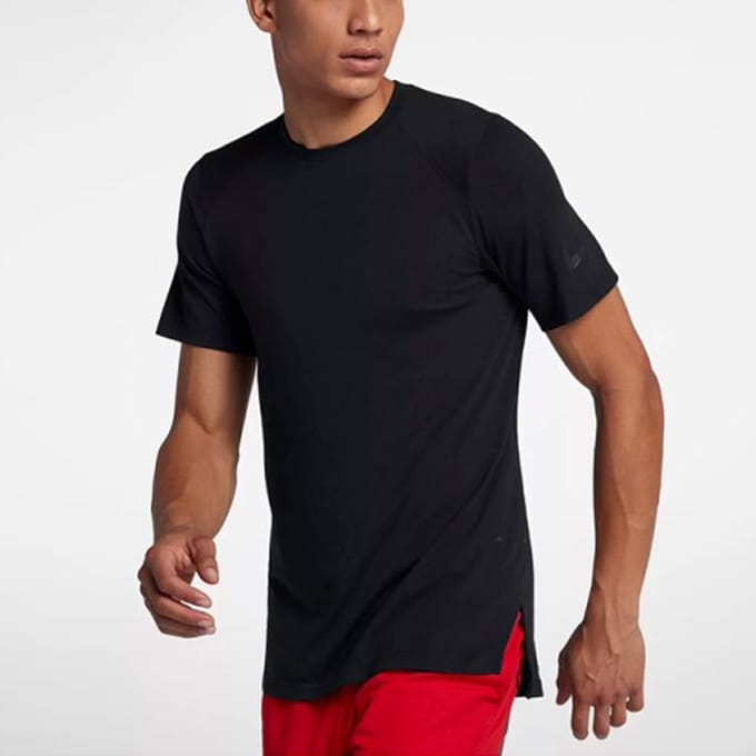Nike Breathe Elite Basketbal Sport Sneldrogend T-shirt met Ronde Hals Heren Tops Zwart 891685-010 M black