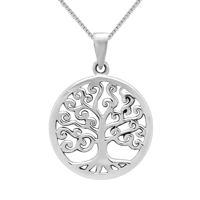 Zilveren ketting - vrouwen - levensboom hanger - minimalistisch design