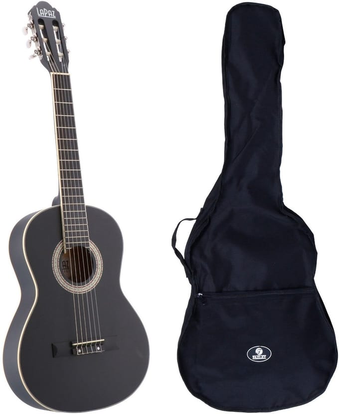 Klassieke gitaar 3/4 - incl. gigbag - Zwart - LaPaz C30BK