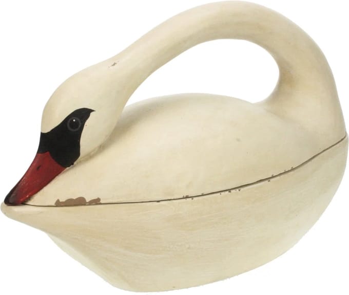 Zwaan doos hoofd gebogen 36x16x23cm