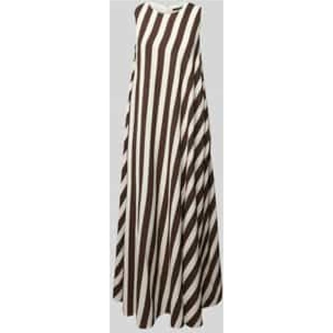 maxi-jurk van viscosemix met ronde hals