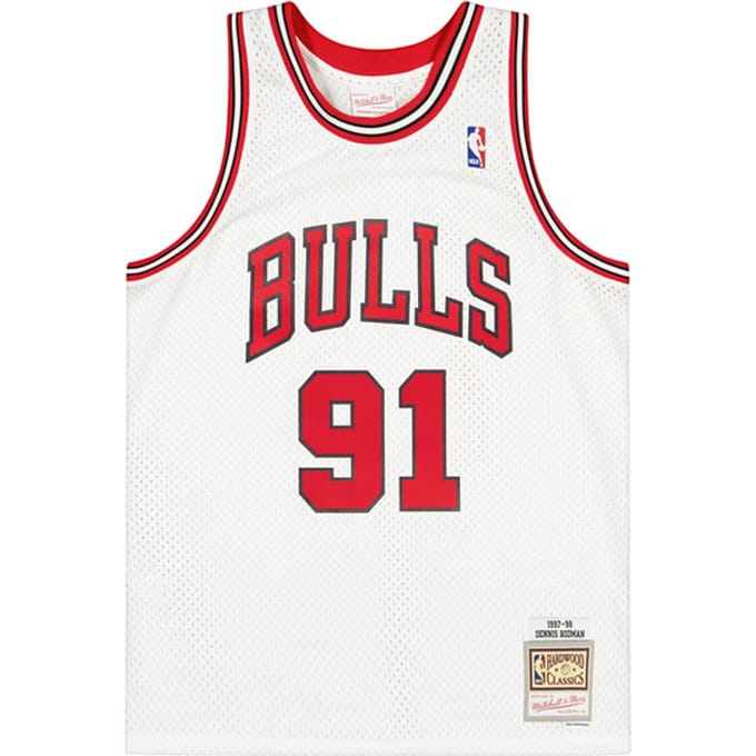 Mitchell And Ness NBA Chicago Bulls 1997-1998 Dennis Rodman Swingman Shirt Wit