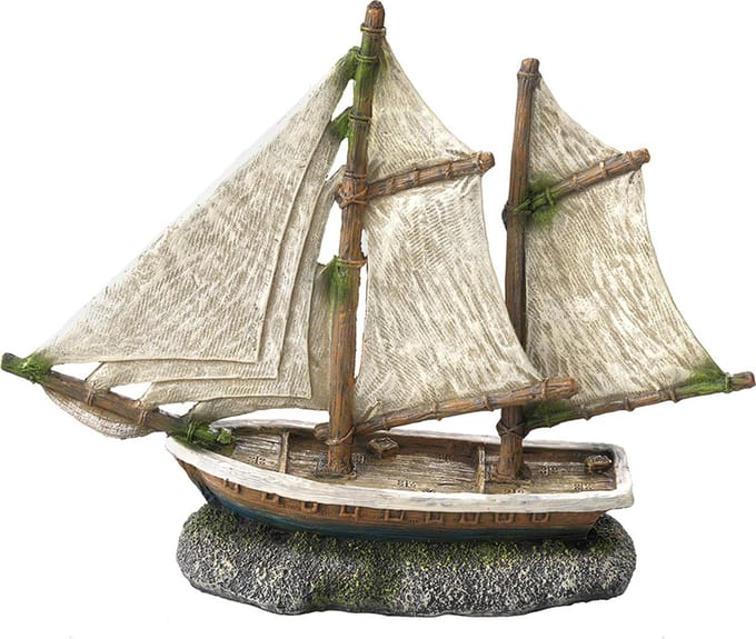 Aqua Della - Aquariumdecoratie - Vissen - Zeilschip 3 20x6,5x16cm - 1st