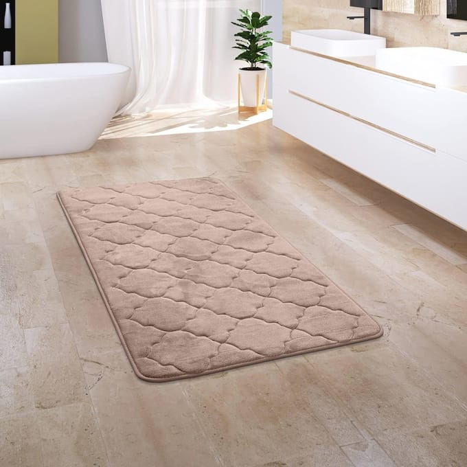 Badkamerkleed Plush 3D Effect Wasbaar 50x80 cm - Beige