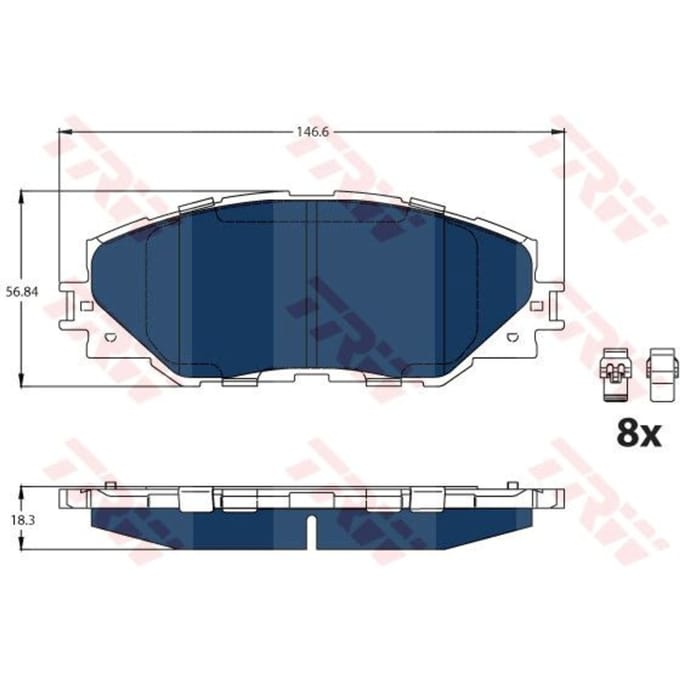 Remblokset, schijfrem ELECTRIC BLUE TRW GDB3424BTE