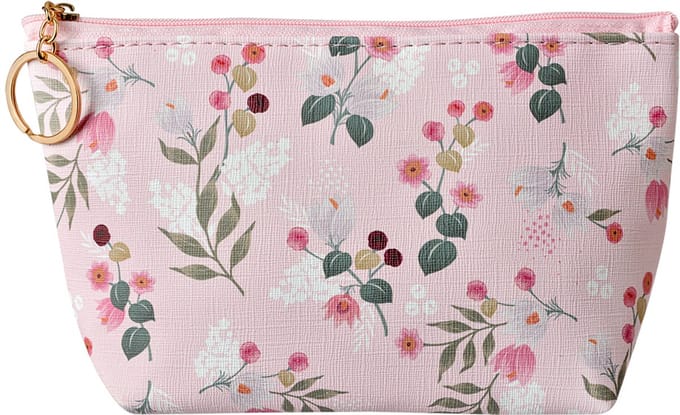Clayre & Eef Toilettas Dames 21x5x13 cm Roze Synthetisch Bloemen
