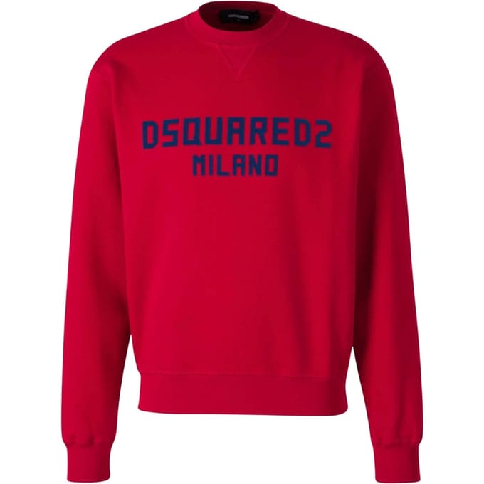 Dsquared2 Cool Fit Milano Trui Met Ronde Hals, Rood