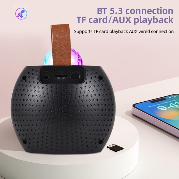 Karaoke Machine Mini Draadloze Microfoon en Speaker Set met 2 Microfoons Cadeaus voor Verjaardagsfeest zwart