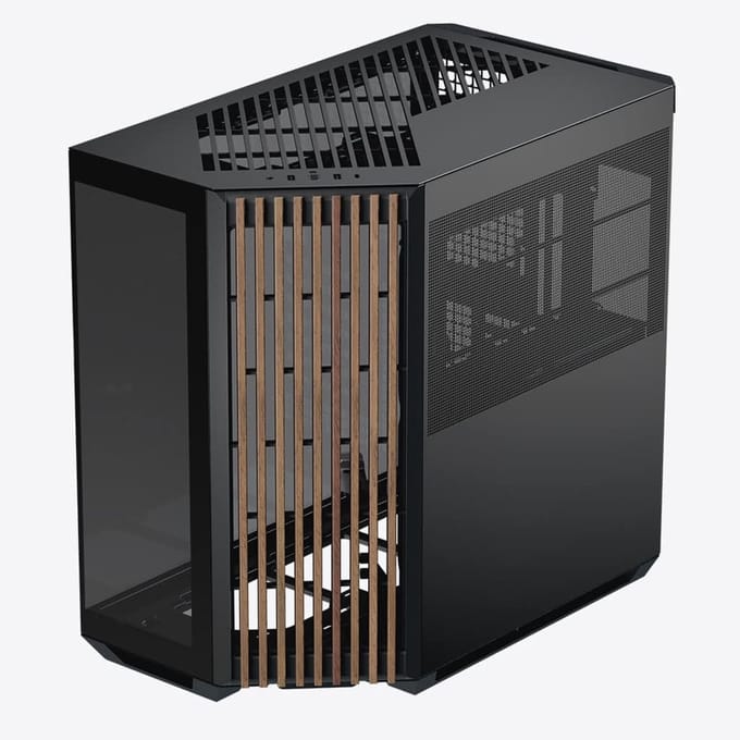 APNX V1 Wood Black - Case - Miditower - Zwart