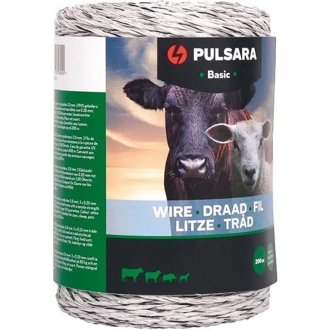 Pulsara Schrikdraad Basic 200m wit – Betaalbare oplossing Voor Afrastering