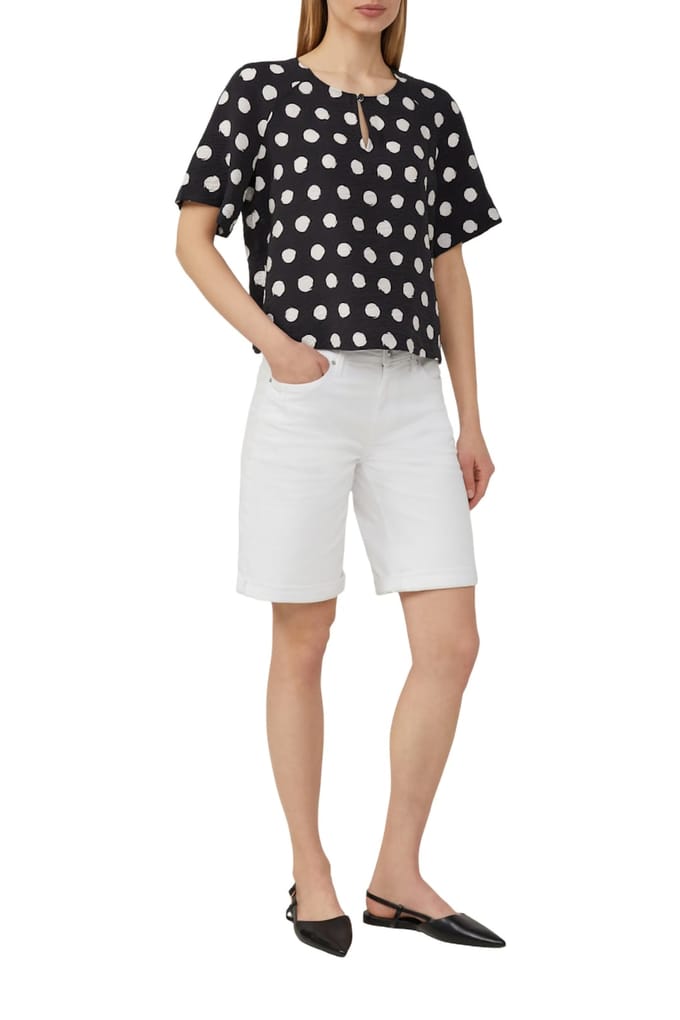 s.Oliver - female - Kortere blouse van een gestructureerde viscosemix