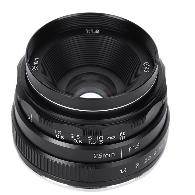 NEWYI 25mm F1.8 M4/3 Mount Groot Diafragma Kleine Groothoek Portretlens voor Olympus gray
