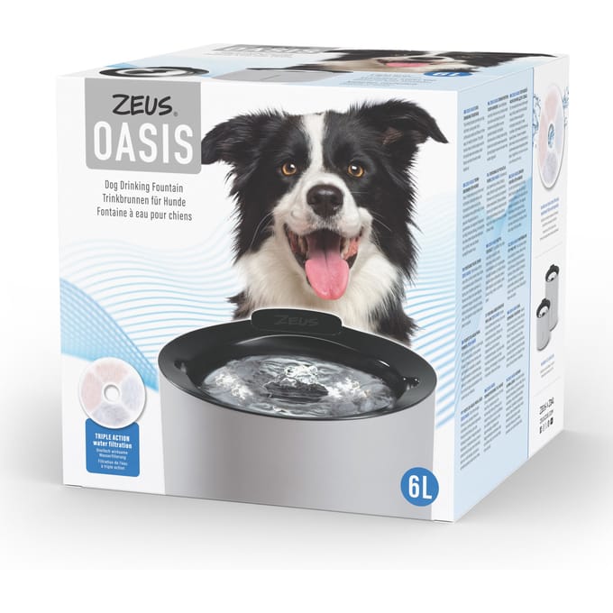 Zeus Oasis Drinkfontein, grijs 6 l Hond