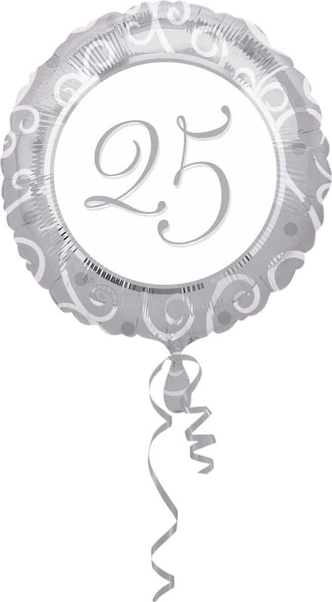 Anagram - Folieballon - Zilver - 25 - Zonder vulling - 43cm
