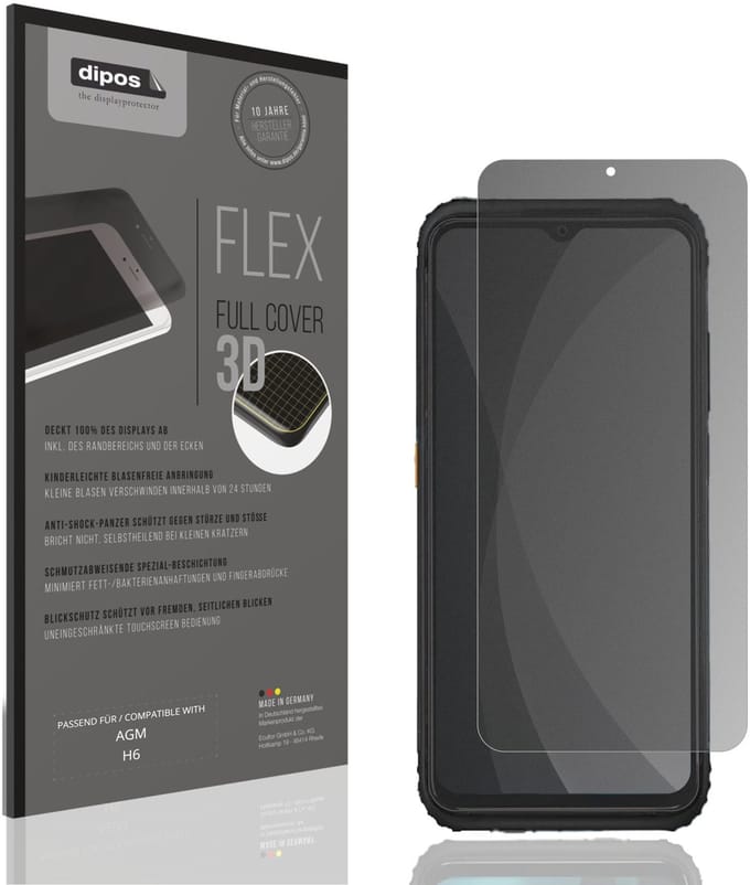 dipos FLEX – Matte Privacy Screenprotector geschikt voor AGM H6 | Volledige Schermbescherming | Case-Friendly